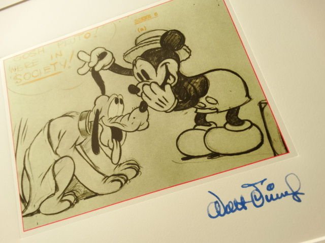 Mickey Mouse and Pluto,Walt Disney, signed lithograph (1 of 4)