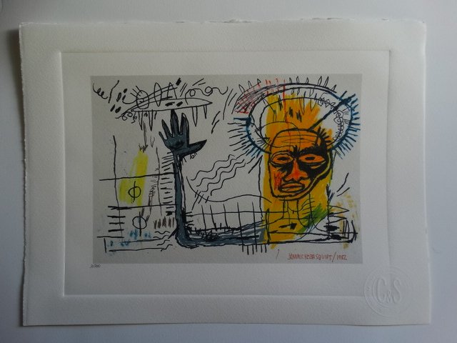 JEAN-MICHEL BASQUIAT, PLATE SIGNED AND HAND NUMBERED (1 of 2)