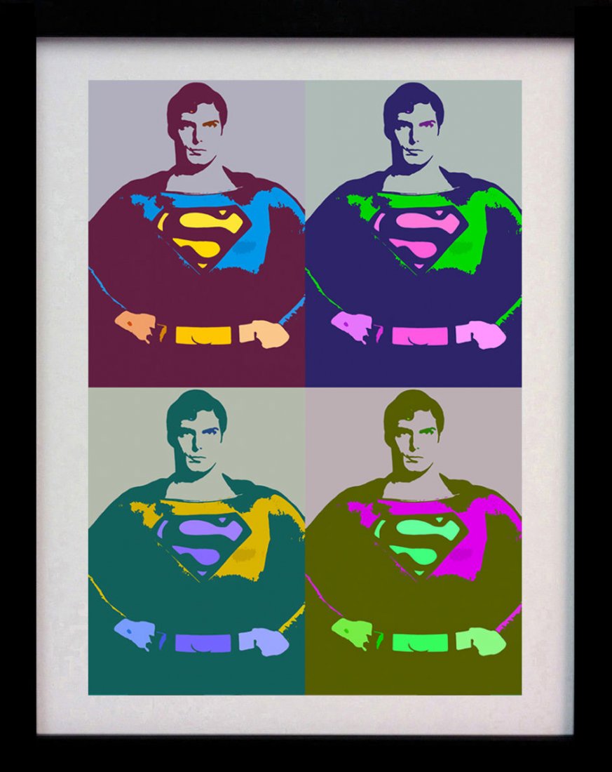 SUPERMAN POP ART DECO A3 ANDY WARHOL STYLE POSTER PRINT (1 of 3)