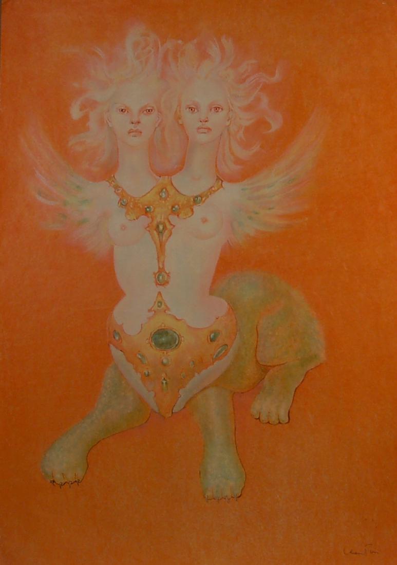 Leonor Fini, (1907-1996), Argentinian.: Dithyrambe, 1972. Color lithographs on Japan paper, signed and numbered 31/95 in pencil. The sheet size is 29.5x20.5 inches.