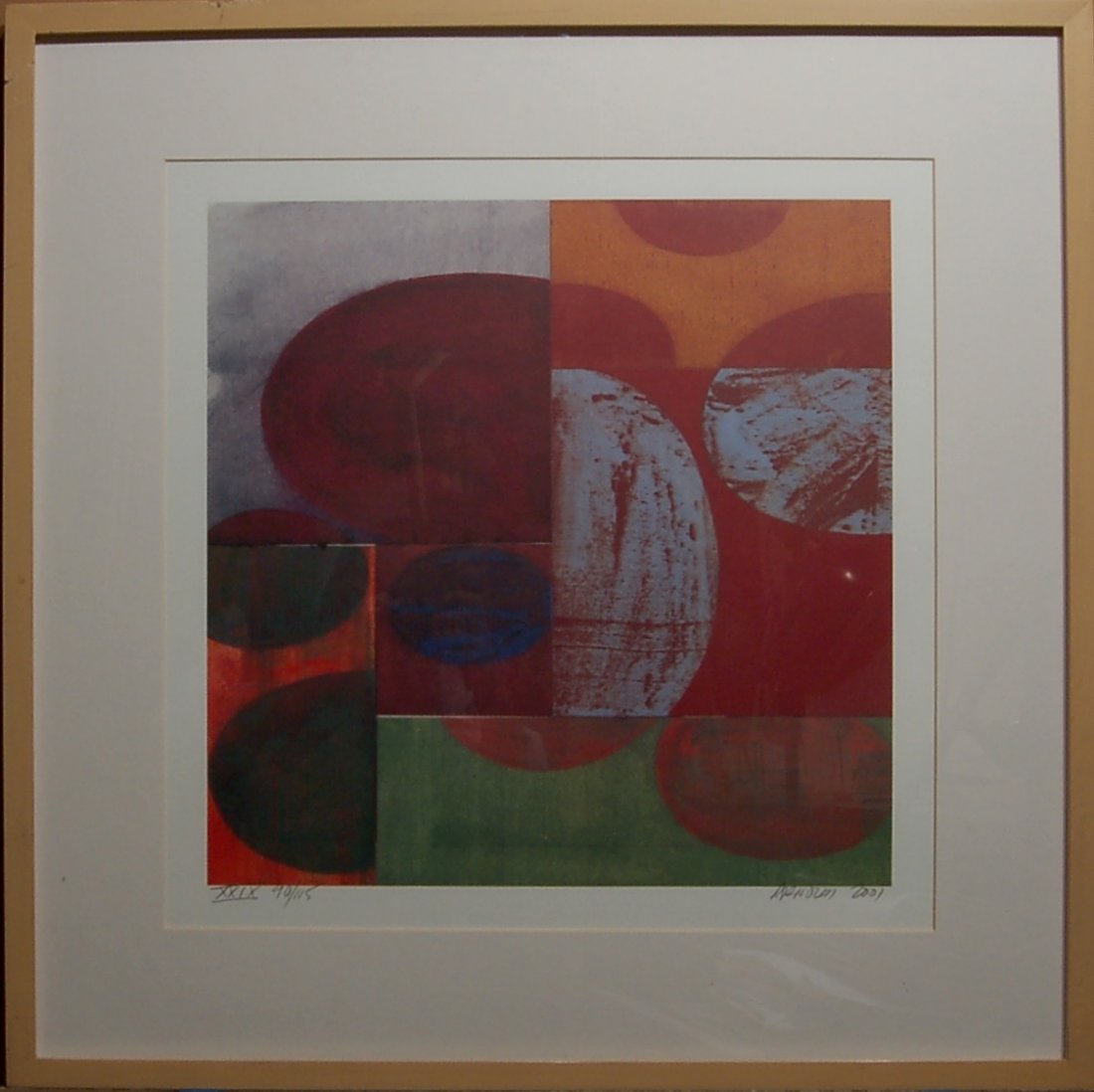 Charles Arnoldi, American. Lithograph: Untitled, Off set lithograph, signed, dated 2001 and numbered XXIX 90/115 in pencil. Size is 17"x 17". Framed.