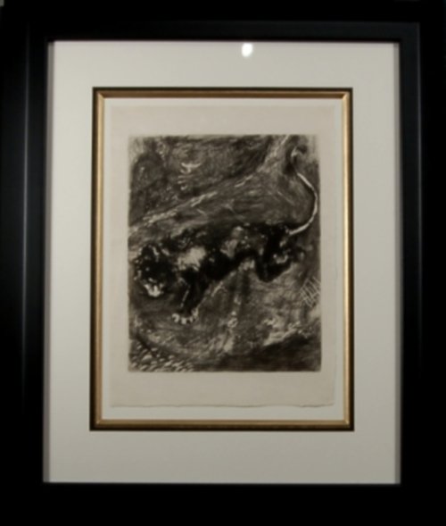 Marc Chagall, (1887-1985, Russian): Marc Chagall, (1887-1985, Russian) The Lion and the Gnat, 1927. Etching on Japan paper, signed in the plate as issue, from the edition of 200, published by Teriade, Paris, printed by Maurice Potin. Th