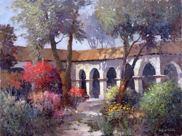 KENT WALLIS...FLORAL REPOSE: Kent Wallis...Floral Repose...48 X 36 In.... Gallery Stretched Giclée Print
