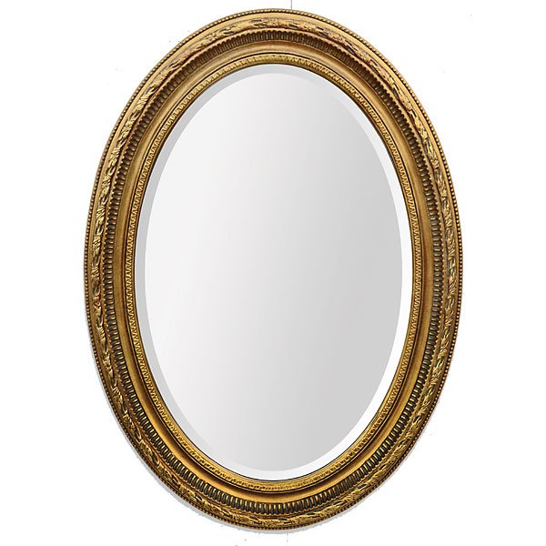 LARGE OVAL MIRROR: LARGE OVAL MIRROR DIMENSIONS: INT24X36 - EXT31X43