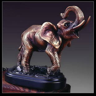 ELEPHANT: DESCRIPTION: 6"WX5.5"H ELEPHANT…..ELECTROPLATED SCULPTURE