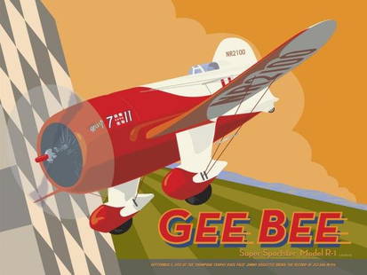 GEE BEE … DAVID GRANDIN: David Grandin - Gee Bee - 32 X 24 In. - This Giclée Print Is Gallery Stretched And Ready To Hang Or Lean Against A Wall, Or Display On An Easel. - A Giclée Print Is The Highest Quality Print