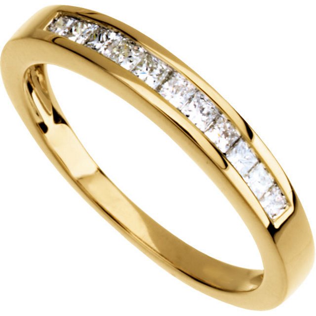 1/3 CTW PRINCESS-CUT DIAMOND ANNIVERSARY BAND: 1/3 CTW Princess-Cut Diamond Anniversary Band…./ 14Ky / Size 08.00/ 1/3 Ct Tw / P / Diamond Anniversary Band Weight: 1.78DWT GramWeight: 2.77 Ring Size: 8