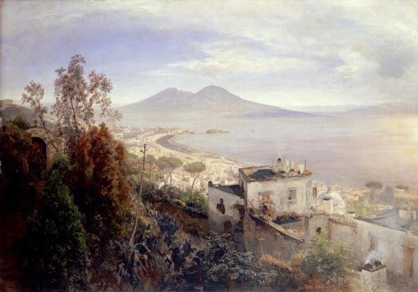 THE BAY OF NAPLES … OSWALD ACHENBACH: Oswald Achenbach - The Bay Of Naples - 30 X 21 In. - This Giclée Print Is Gallery Stretched And Ready To Hang Or Lean Against A Wall, Or Display On An Easel. Print Available Today. Because There Is N