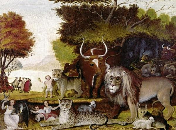THE PEACEABLE KINGDOM (I) … EDWARD HICKS: Edward Hicks - The Peaceable Kingdom (i) - 30 X 22 1/8 In. - This Giclée Print Is Gallery Stretched And Ready To Hang Or Lean Against A Wall, Or Display On An Easel. Print Available Today. Because Th