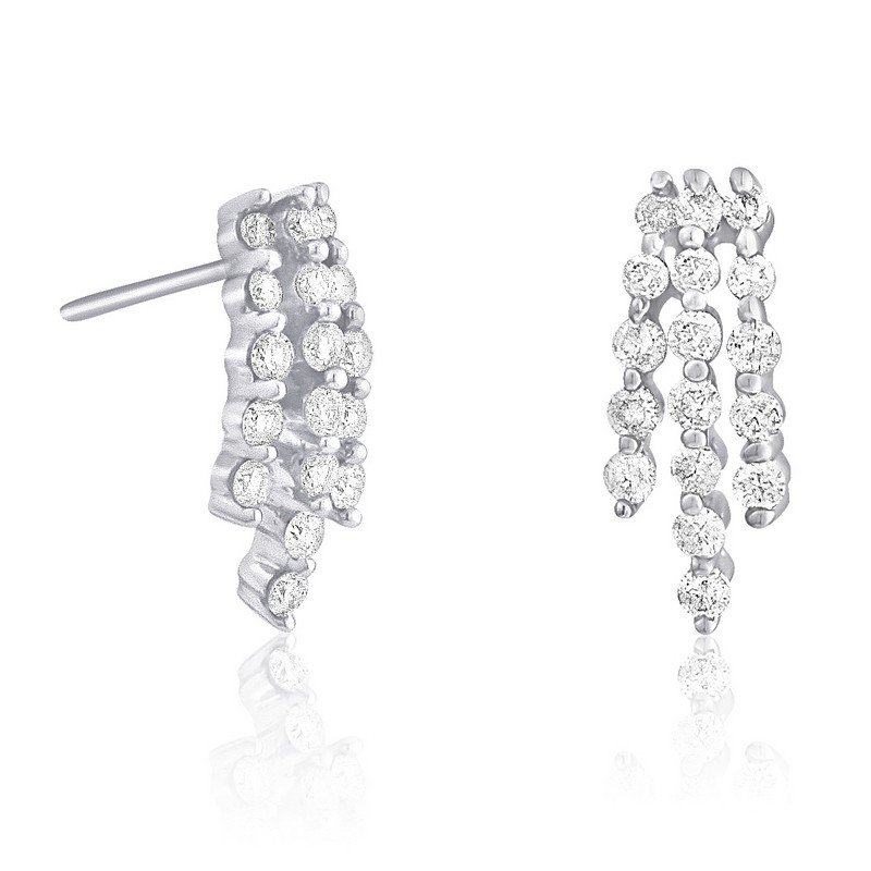 EARRINGS...14K WHITE GOLD 3.2 GRAM 1CT DIAMOND I1-I2: 14K WHITE GOLD 3.2 GRAM 1CT DIAMOND I1-I2 H-I . Metal: GOLD. Metal Stamp: 14 Metal Weight: 3.2 Metal Color: WHITE. Primary Stone: DIAMOND. Primary Stone Weight: 1. Stone Clarity: I1-I2. Primary Stone
