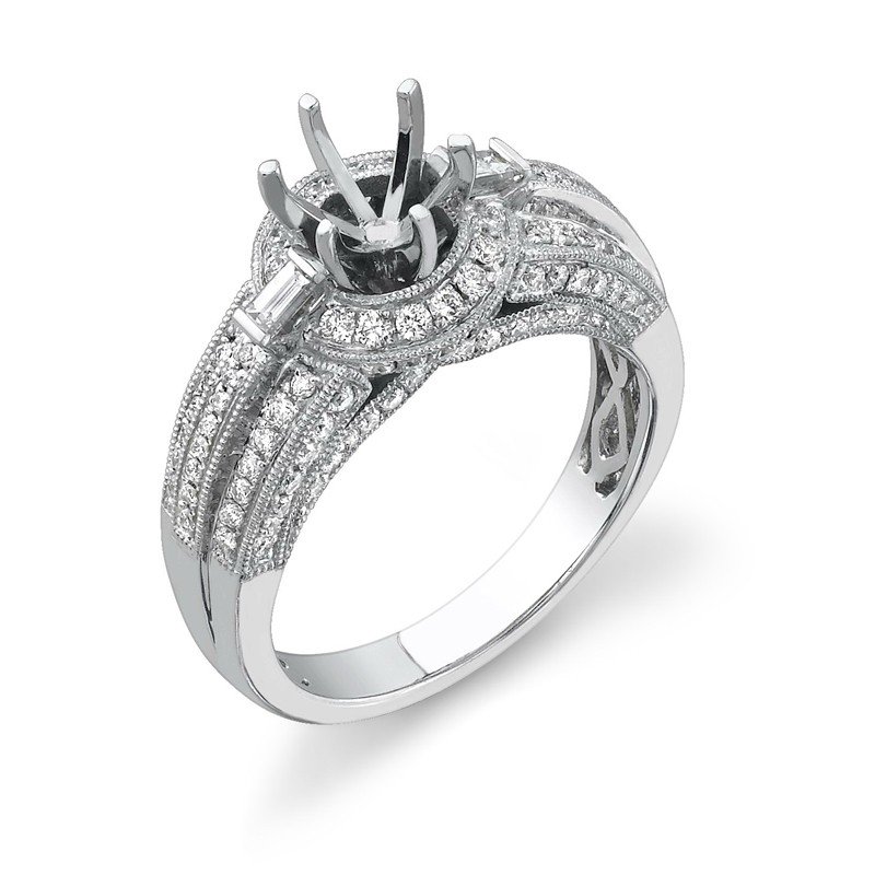 RING...18K WHITE GOLD 7.8 GRAM 0.65CT DIAMOND SI2 G-H: 18K WHITE GOLD 7.8 GRAM 0.65CT DIAMOND SI2 G-H 0.1ct SI2 G-H BAGUETTE . Metal: GOLD. Metal Stamp: 18 Metal Weight: 7.8 Metal Color: WHITE. Primary Stone: DIAMOND. Primary Stone Weight: 0.65. Stone Cla