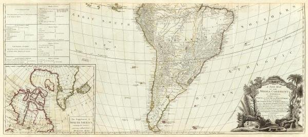 A NEW MAP OF THE WHOLE CONTINENT OF AMERICA (SOUTHERN: Robert Sayer - A New Map Of The Whole Continent Of America (southern Section), 1786 - 40 X 17 3/4 In. - This Giclée Print Is Gallery Stretched And Ready To Hang