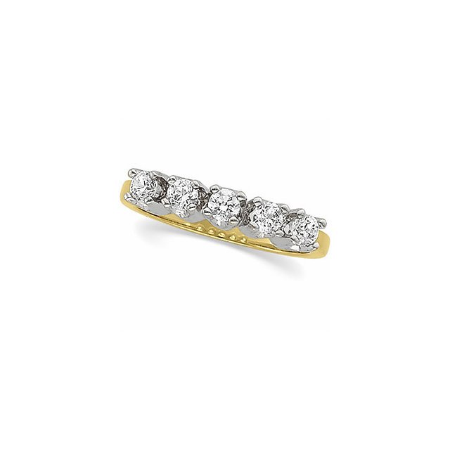 DIAMOND ANNIVERSARY BAND: Diamond Anniversary Band…./ 14Ky / 1/2 Ct Tw / P / Diamond Band Weight: 1.67DWT GramWeight: 2.6 Ring Size: 6