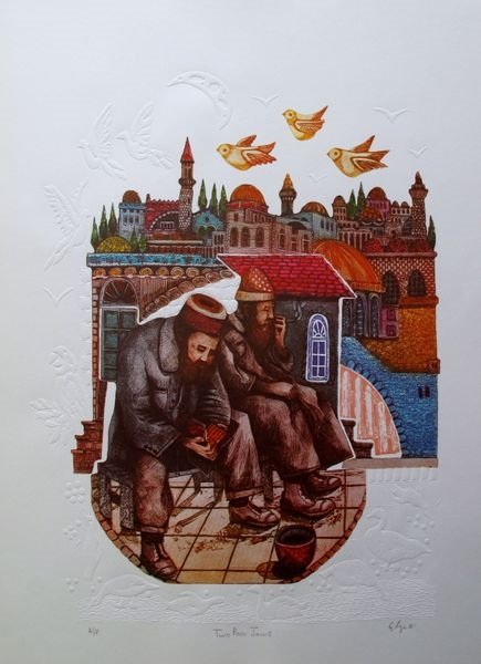Amram Ebgi Two Poor Jews Hand Signed Limited Edition (1 of 1)
