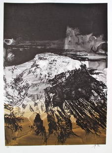 Raymond Moretti Sunrise, Masada Hand Signed Limited: Hand Signed Lithograph By Raymond Moretti Titled "Sunrise, Masada Shall Not Fall Again From The Jaques Brel Suite "Man Of La Mancha. This Piece Is Both Hand Signed And Plate Signed By The Artist. This