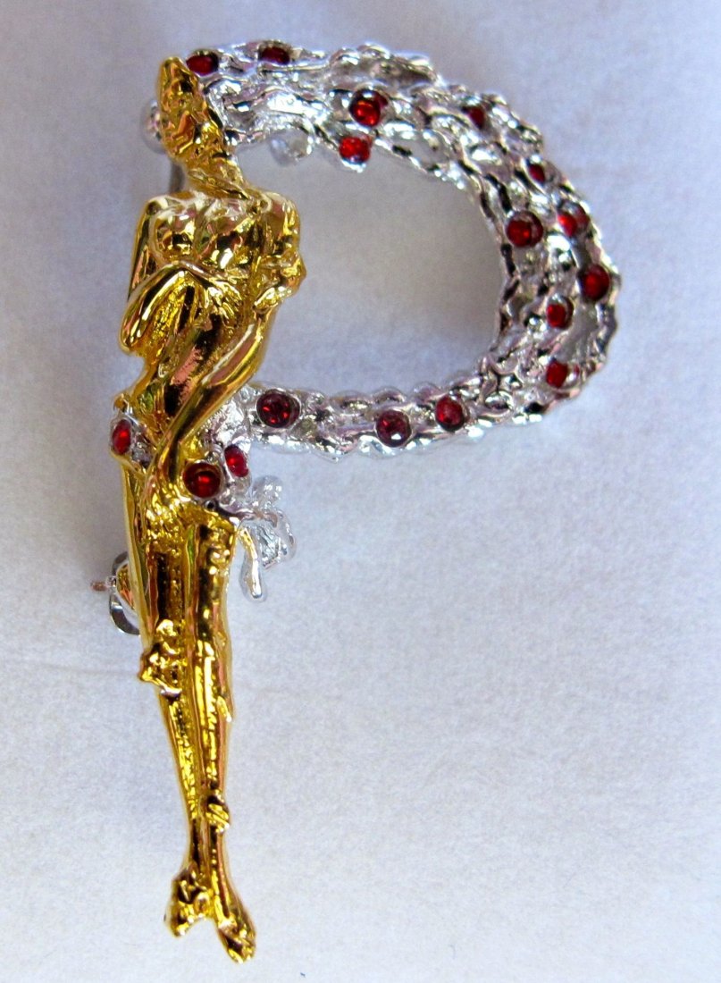 Erte Letter P Signed Silver & Gold Swarovski Alphabet (1 of 1)