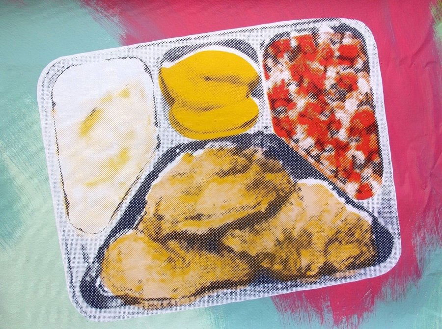 Steve Kaufman "T.v. Dinner” Hand Signed Silkscreen On (1 of 1)