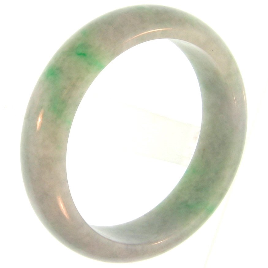 Natural Green Lavender Mix Jade Bangle (1 of 2)