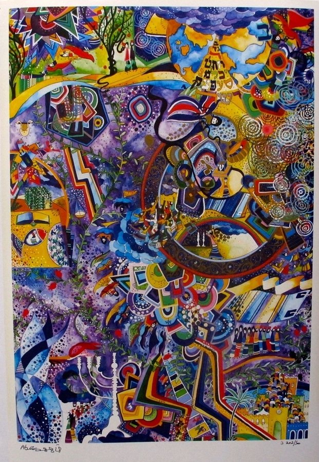 Raphael Abecassis Celebrations Hand Signed Mixed Media (1 of 1)