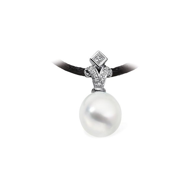 18 Palladium White 1/4 CTW Diamond & 12mm South Sea: 18 Palladium White 1/4 CTW Diamond & 12mm South Sea Cultured Pearl Pendant - 18Kt Palladium White -- 1 -- 4 Ct Tw -- 12.00 Mm Fine -- Polished -- Pas South Sea Cul Pl -- Dia Pend - DWT/Pennyweight: 1.