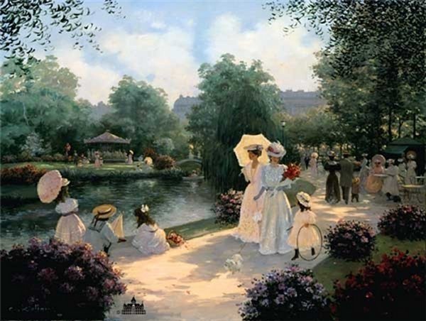Christa Kieffer - A Stroll in the Park: Christa Kieffer - A Stroll in the Park Canvas - Signed & Numbered Dimensions: 22 x 28 Edition Size: 495