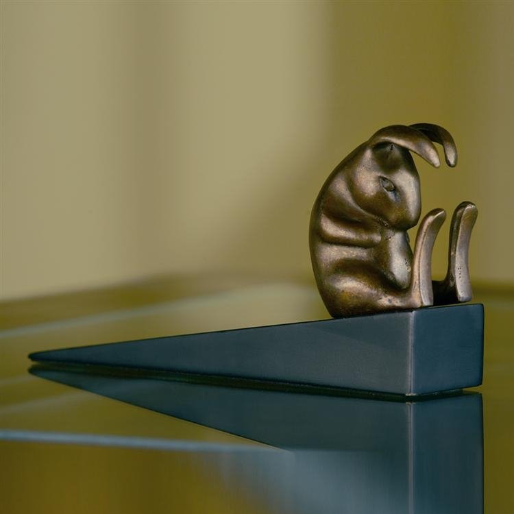Lazy Rabbit Doorstop: Lazy Rabbit Doorstop - Dimensions: 3.5"H 6.5"W 1.5"D Material: Brass Weight: 0.3lbs