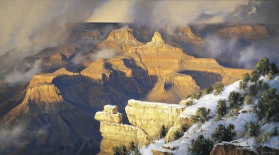 Robert Peters - March, Yavapai Point: Robert Peters - March, Yavapai Point Giclee on Canvas - Artist Proof Dimensions: 20 x 36 Edition Size: 15