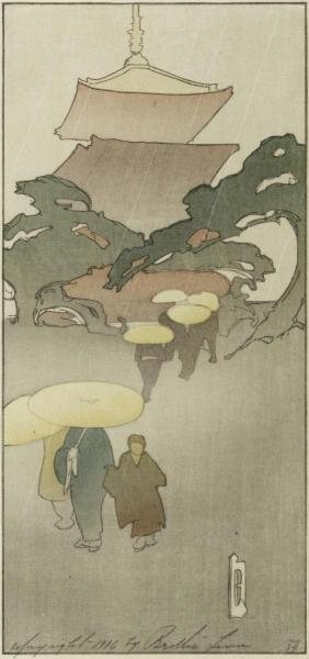 Bertha Lum - Temple In Rain, 1916 (1 of 1)