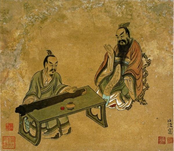 Chen Hongshou - Playing The Qin For A Friend: Chen Hongshou - Playing The Qin For A Friend