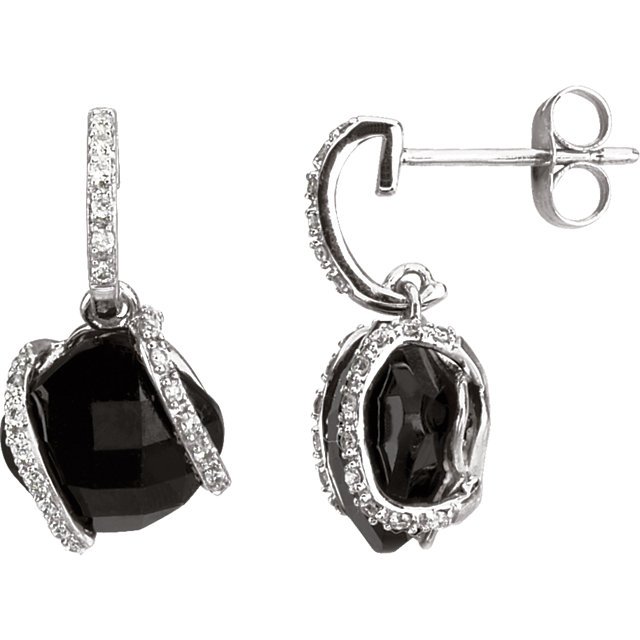 Onyx & Diamond Earrings (1 of 1)