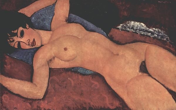 Amedeo Modigliani. Nude: Art Print on Canvas - Amedeo Modigliani. Nude