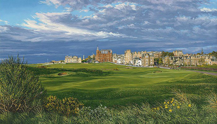 Linda Hartough - The 17th Hole 2015 The Road Hole the: Linda Hartough - The 17th Hole 2015 The Road Hole the Royal and Ancient - Hand Signed - Canvas Edition -Image size: 60"w x 36"h. Limited Edition of: 150 - The 17th Hole, "The Road Hole", The Old Cours