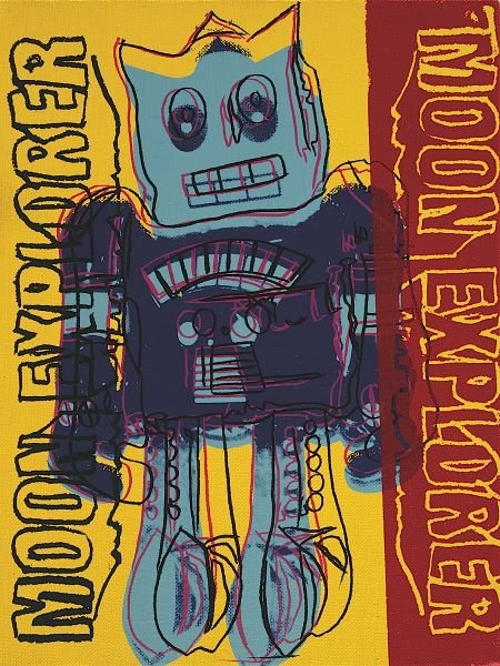 Andy Warhol.  Moon Explorer Robot, 1983 (blue & yellow) (1 of 1)