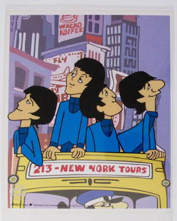 Sericel - The Beatles: The Beatles Nyc Animation Art Cartoon Sericel Cel