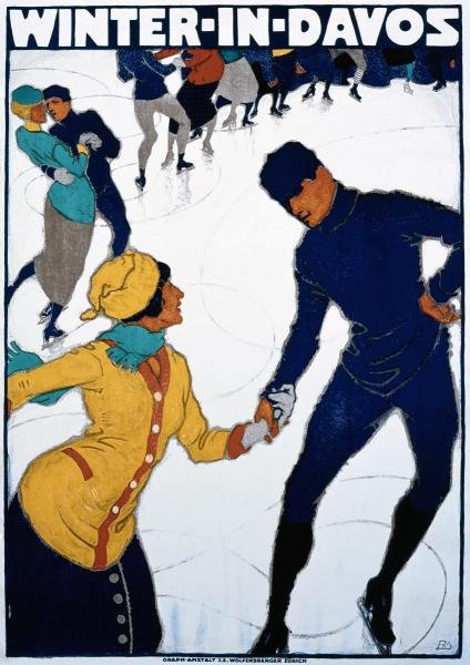 Burkhard Mangold - Winter In Davos: Burkhard Mangold - Winter In Davos Size: 31 1/8 X 44 In. - This Is A Gallery Stretched Giclee Print On Canvas. The Piece Was Printed On High Quality Artist Grade 350 Gsm, Acid-free, Archival Canvas An