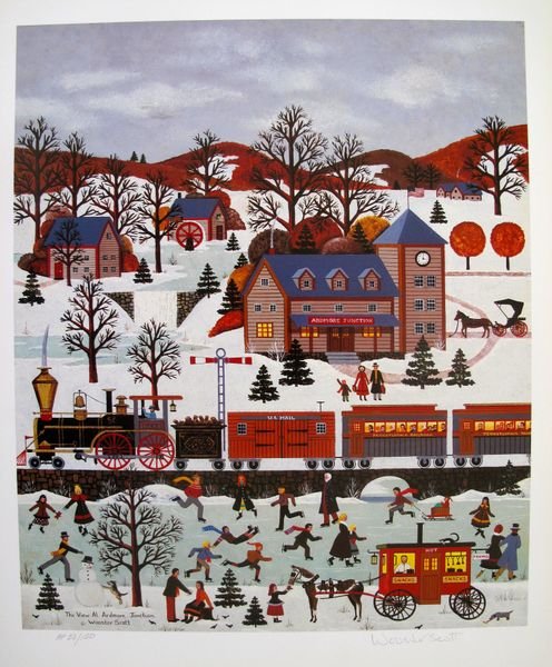 Wooster Scott, Jane: Jane Wooster Scott The View At Ardmore Junction Hand Signed Limited Ed. Lithograph