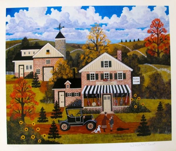 Wooster Scott, Jane: Jane Wooster Scott Budding Virtuoso Hand Signed Limited Ed. Lithograph