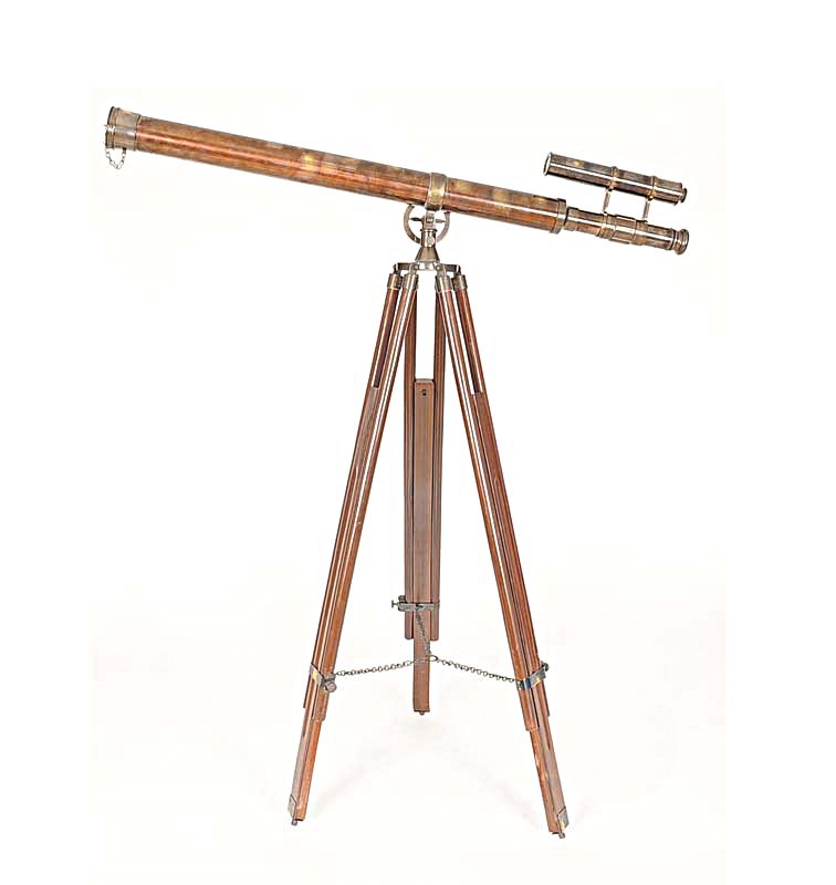 Telescope with Stand-40 inch: Telescope with Stand-40 inch - Dimension: L: 40 W: 2.6 H: 62 Inches AboutThis is a fully functional harbor telescope. It is made of high quality brass with an ebony finish. Each component is crafted w