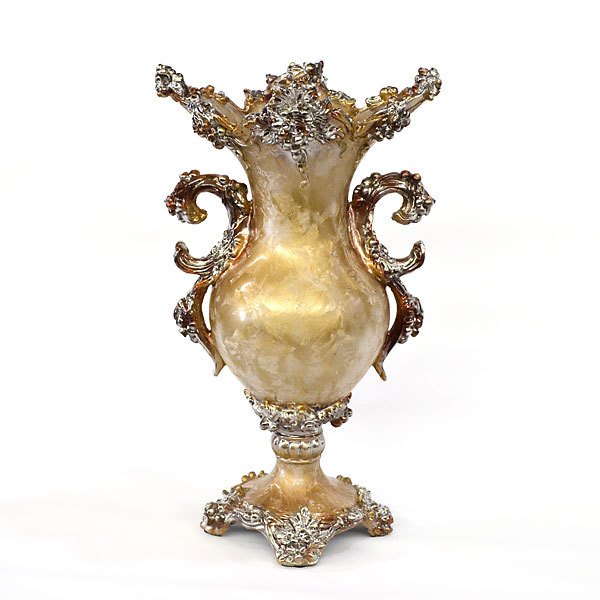 Crinkled Gold Vase: Crinkled Gold Vase 11.5W X 9.5DX 19.25H