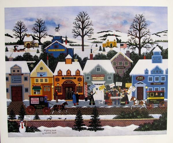 Jane Wooster Scott: Jane Wooster Scott Fighting Back Hand Signed Limited Ed. Lithograph