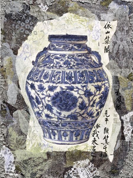 Annabel Hewitt. Blue Ginger Jar: Art Print on Canvas - Annabel Hewitt. Blue Ginger Jar