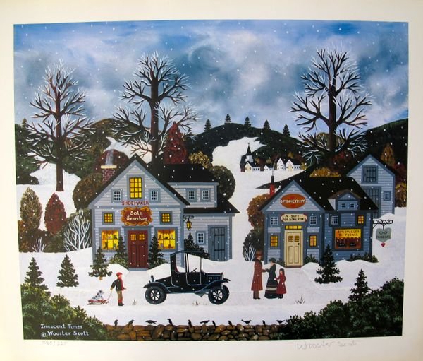 Jane Wooster Scott: Jane Wooster Scott Innocent Times Hand Signed Limited Ed. Lithograph