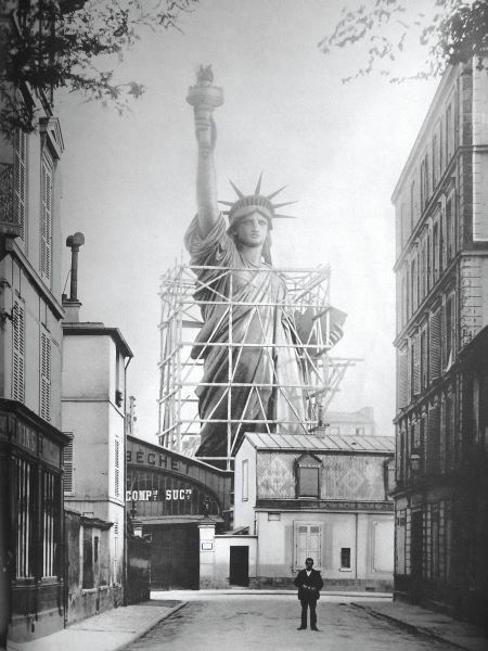 Vintage Photography.  Statue of Liberty in Paris, 1886 (1 of 1)