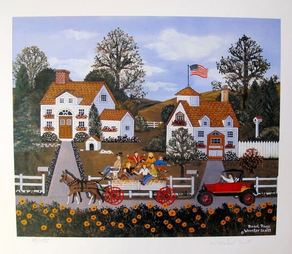 Jane Wooster Scott: Jane Wooster Scott Road Rage Hand Signed Limited Ed. Lithograph