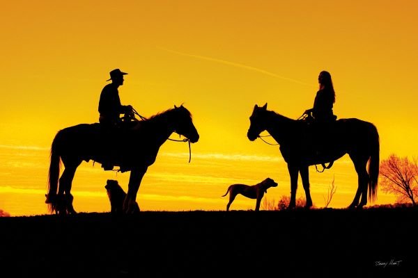 Barry Hart. Evening Visit: Art Print on Canvas - Barry Hart. Evening Visit