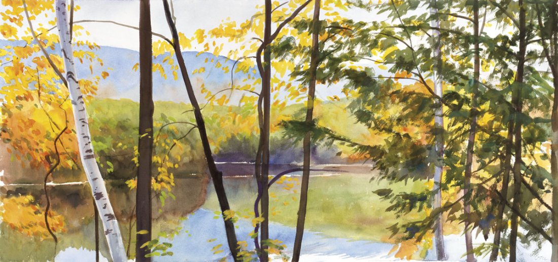 Elissa Gore. Autumn Lake IV: Art Print on Canvas - Elissa Gore. Autumn Lake IV