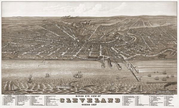 A. Ruger.  Bird’s Eye View of Cleveland, Ohio, 1877 (1 of 1)