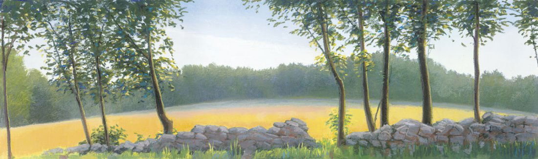 Elissa Gore. Stone Wall: Art Print on Canvas - Elissa Gore. Stone Wall