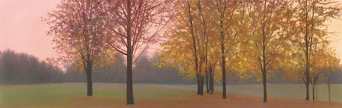 Elissa Gore. Autumn Dawn, Maples: Art Print on Canvas - Elissa Gore. Autumn Dawn, Maples