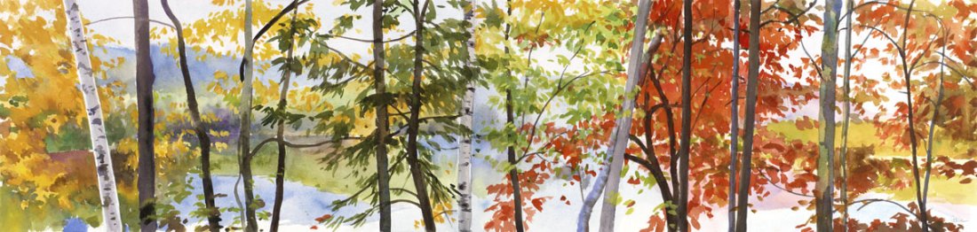 Elissa Gore. Autumn Lake II: Art Print on Canvas - Elissa Gore. Autumn Lake II